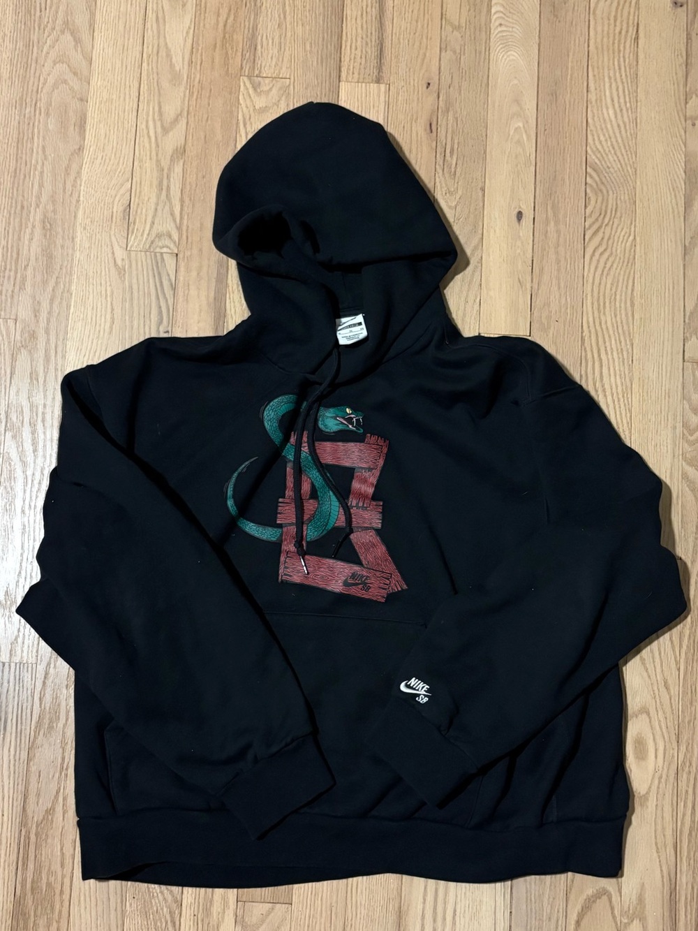 Nike SB Snake Black Graphic Hoodie - Men's Sweater